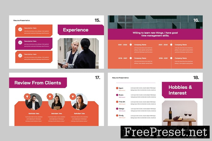 Resume Powerpoint Template P3D6KDR