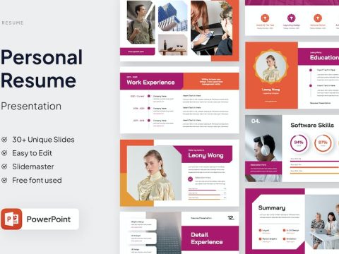 Resume Powerpoint Template P3D6KDR