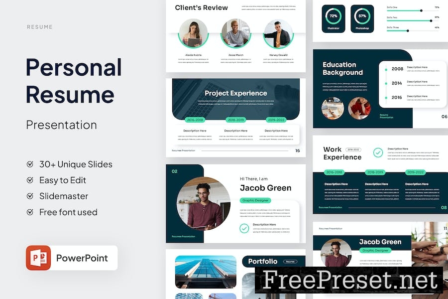 Resume Powerpoint Template YDZHUA8