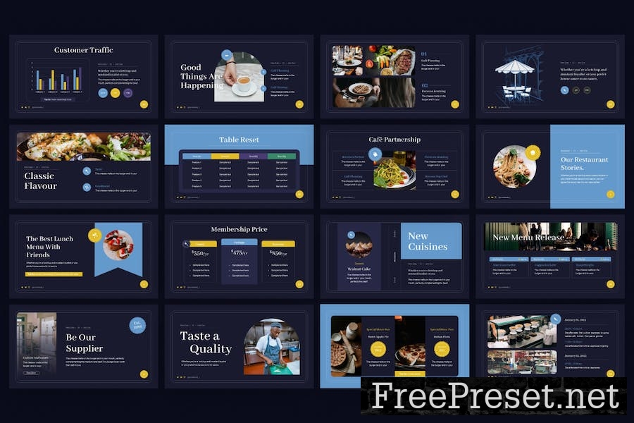 Retro Eatery Restaurant PowerPoint Template QVQEGPW