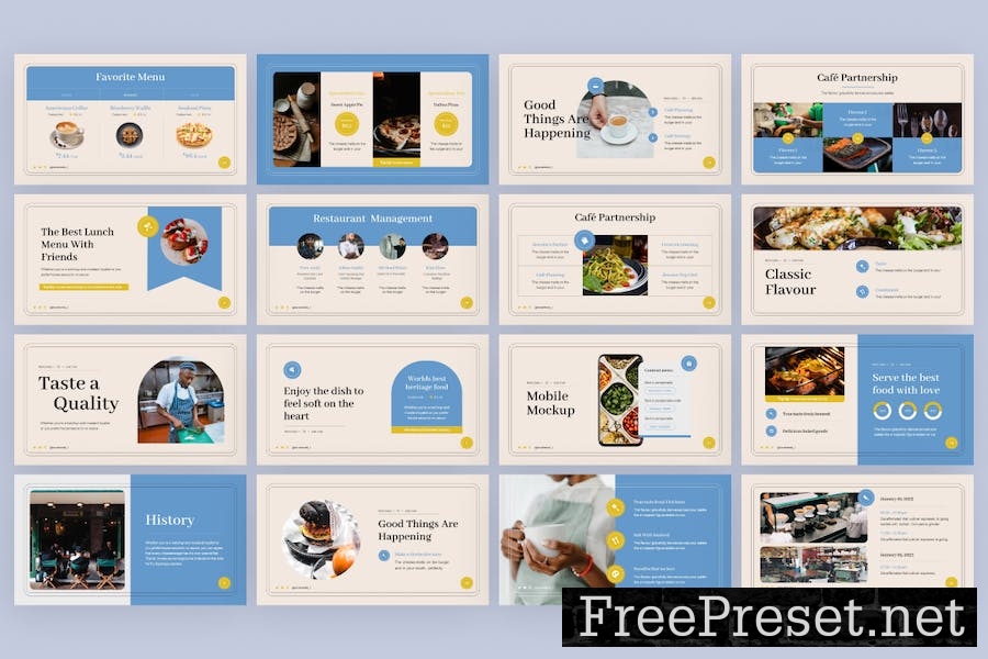 Retro Eatery Restaurant PowerPoint Template QVQEGPW