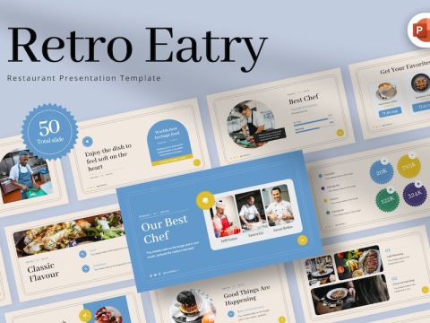 Retro Eatery Restaurant PowerPoint Template QVQEGPW