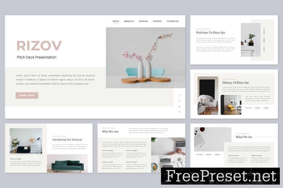 Rizov - Pitch Deck PowerPoint Template GX834GY