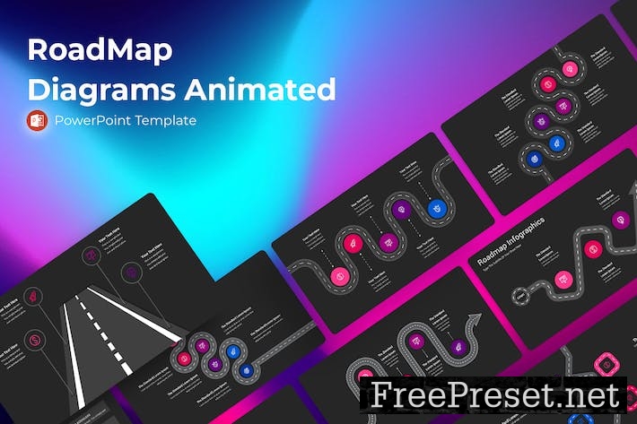 RoadMap Diagrams Animated Powerpoint Presentation