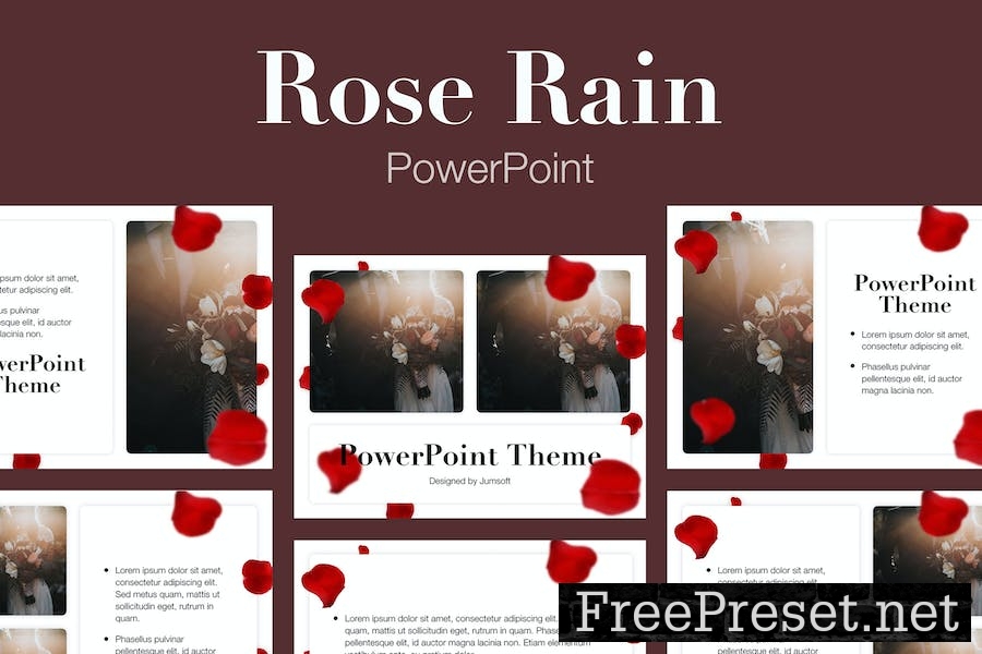 Rose Rain PowerPoint Template NBP8MG