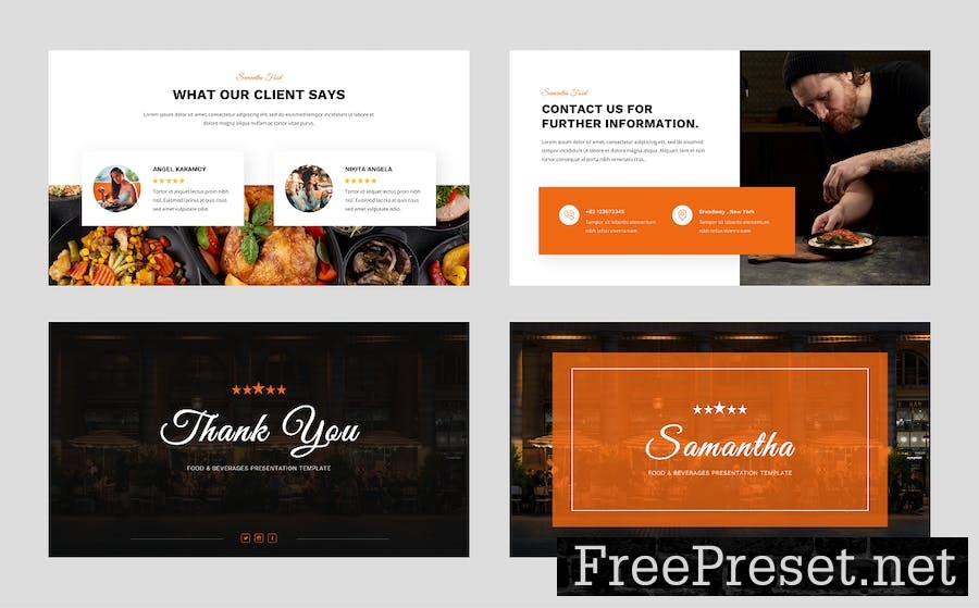 Samantha- Food & Beverages Google Slide Template