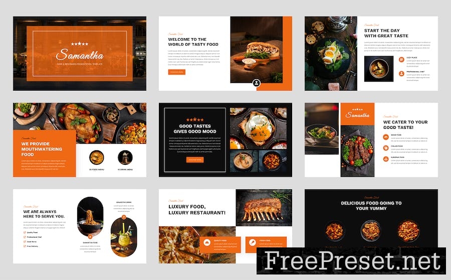 Samantha- Food & Beverages Google Slide Template