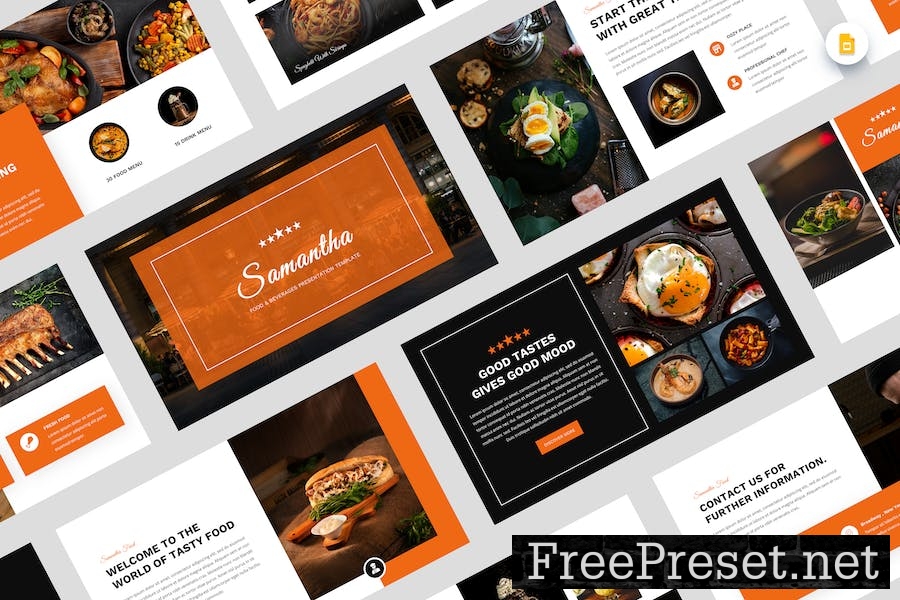 Samantha- Food & Beverages Google Slide Template