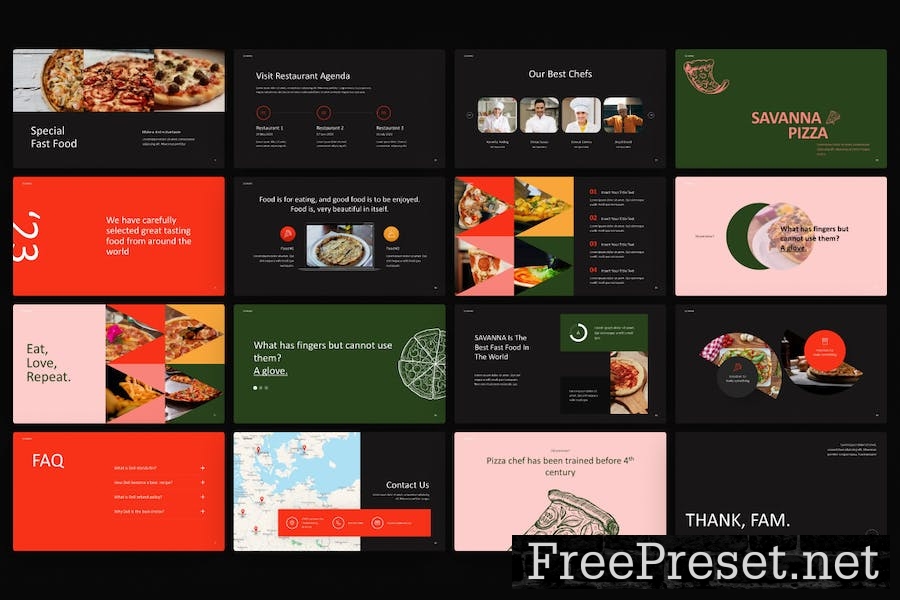 Savanna Pizza Food Google Slides Template YTXKS3S