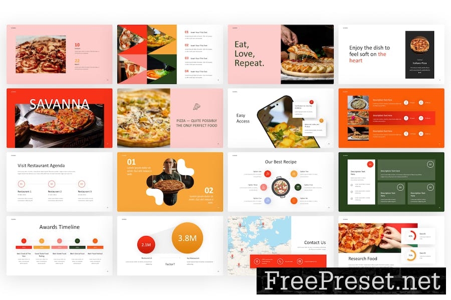 Savanna Pizza Food Google Slides Template YTXKS3S