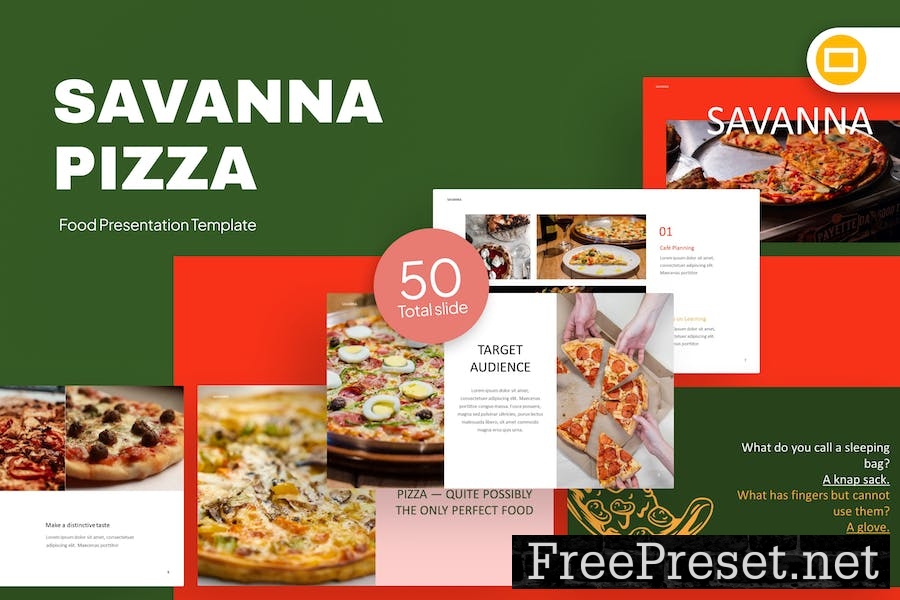 Savanna Pizza Food Google Slides Template YTXKS3S