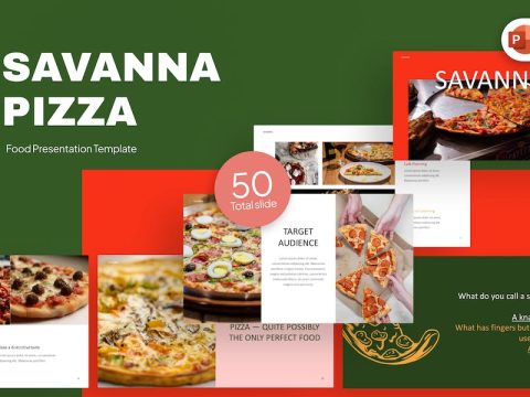 Savanna Pizza Food PowerPoint Template B2HMU79