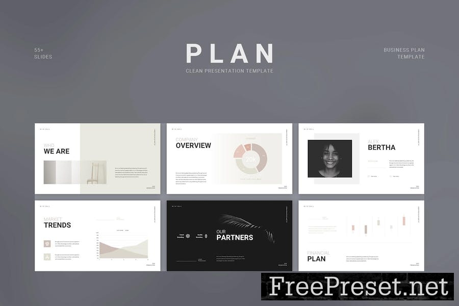 Simple Business Plan Google Slides Template EHN359S