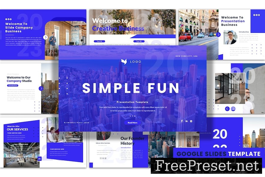 Simple Fun Google Slides Presentation Template 7F893AH