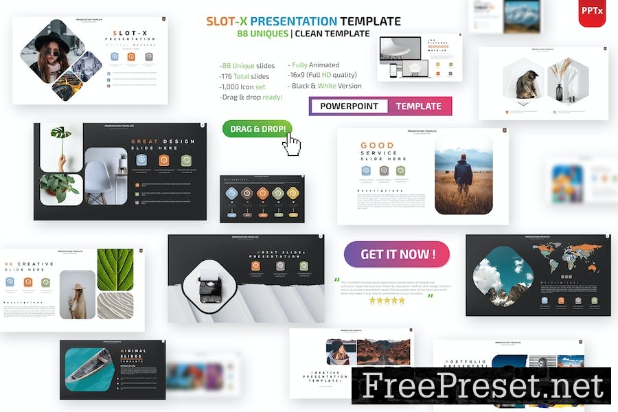 Slot-X Powerpoint Presentation Templates