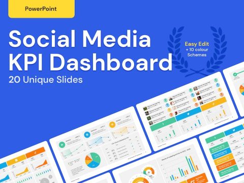 Social Media KPI Dashboard for PowerPoint