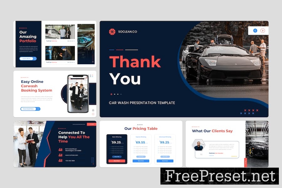 Soclean - Car Wash PowerPoint Template UQHXGSH