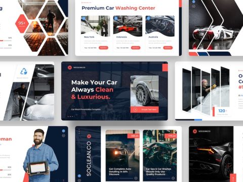 Soclean - Car Wash PowerPoint Template UQHXGSH