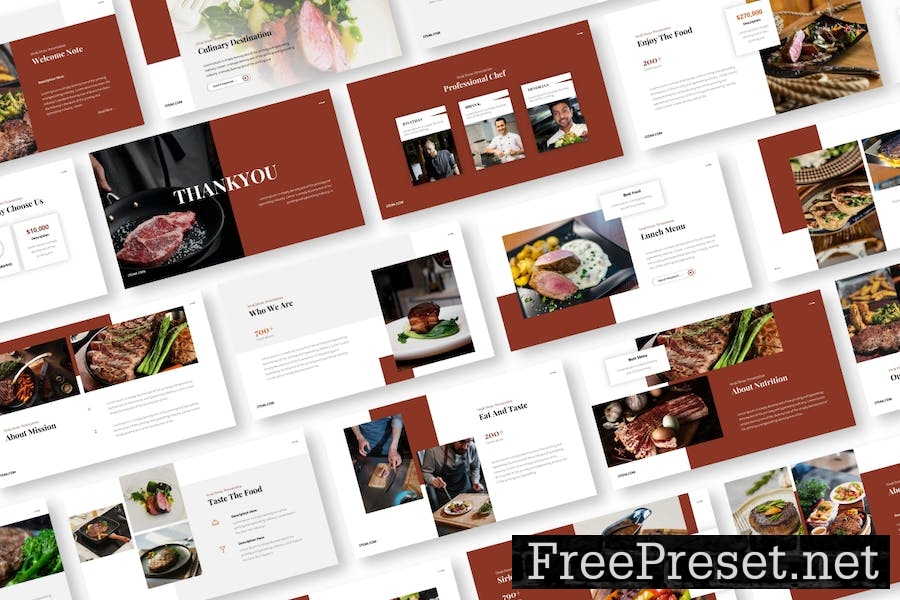 Steakhouse Google Slides Presentation Template D5XT5YT