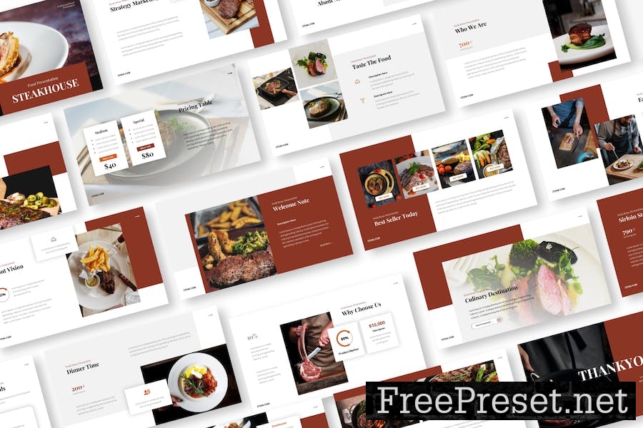 Steakhouse Google Slides Presentation Template D5XT5YT