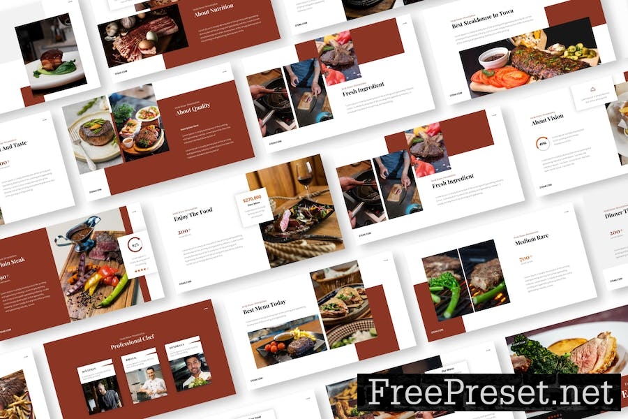 Steakhouse Google Slides Presentation Template D5XT5YT