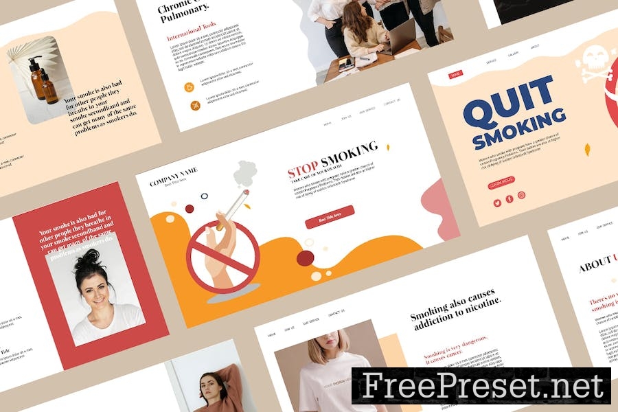 Stop Smoking Presentation Template HDCPRVC