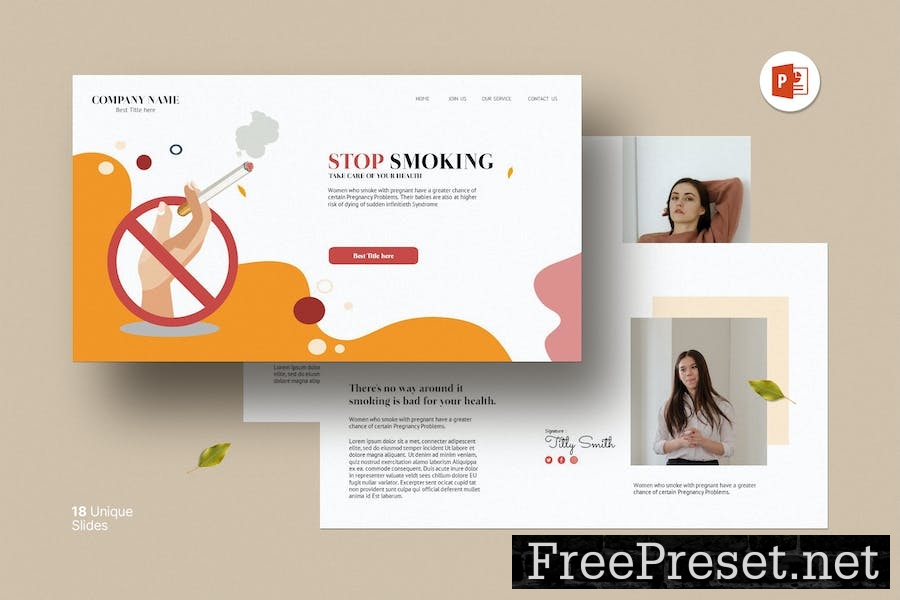 Stop Smoking Presentation Template HDCPRVC