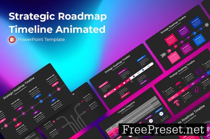 Strategic Roadmap Timeline Animated Powerpoint B5CTD9K