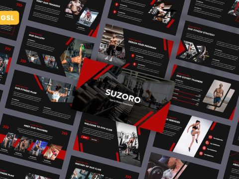 Suzoro - Gym & Fitness Google Slides Template AK8EJZV