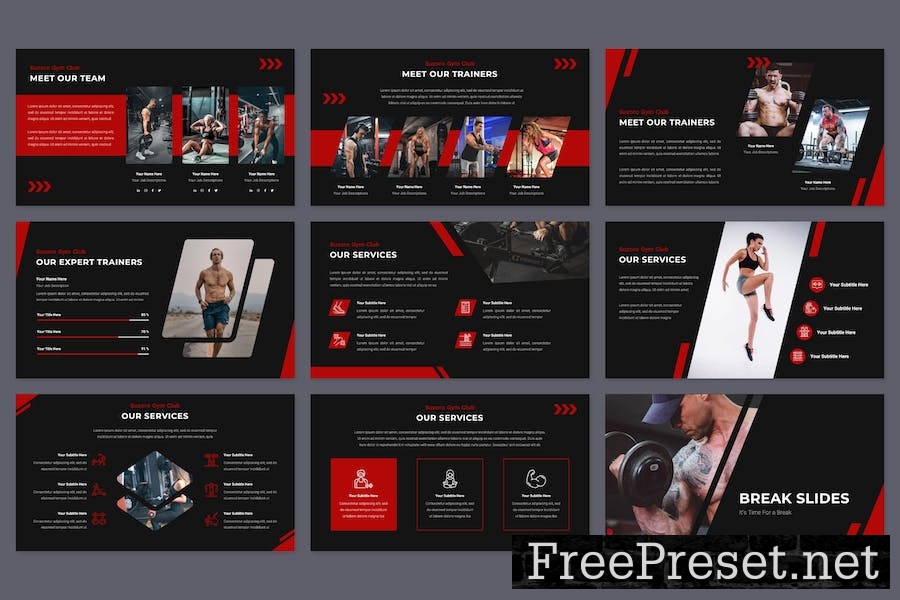 Suzoro - Gym & Fitness PowerPoint Template 477E7C3