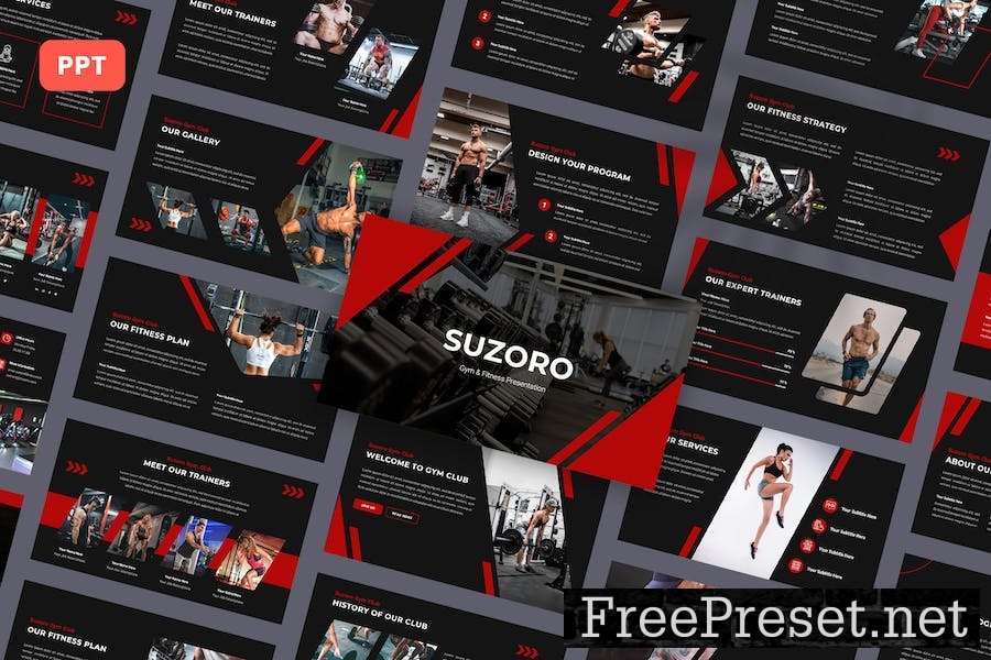 Suzoro - Gym & Fitness PowerPoint Template 477E7C3