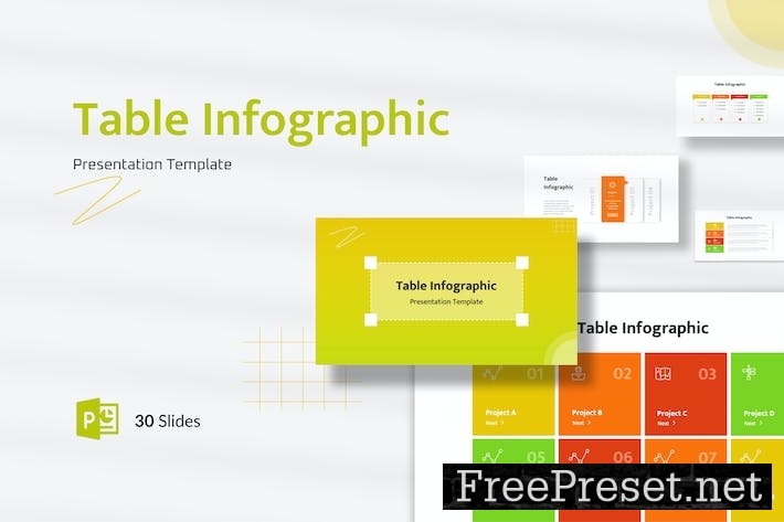 Table Infographic Presentation PowerPoint BWF2FM2