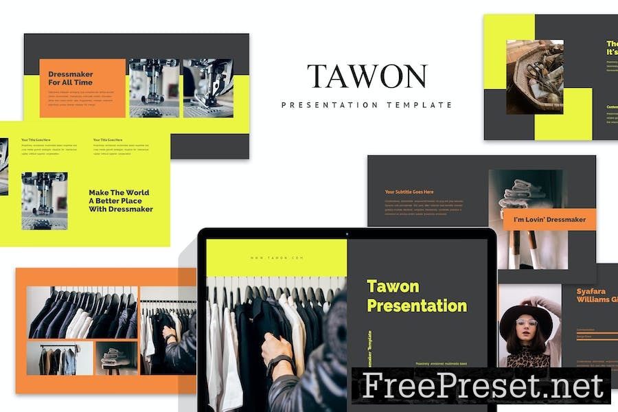 Tawon : Dressmaker Powerpoint Template KHRM46Y