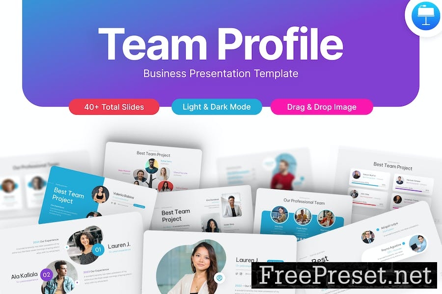 Team Profile Professional Keynote Template