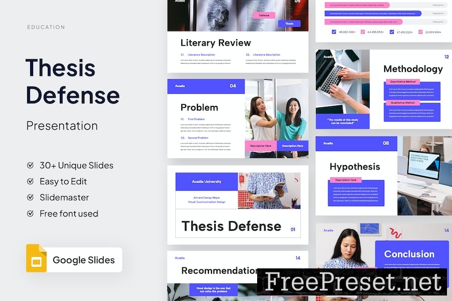 Thesis Defense Google Slides Template WPF5H4E