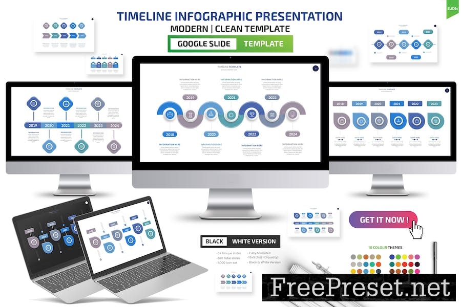 Timeline Google Slides Presentation Templates 95KGFPE