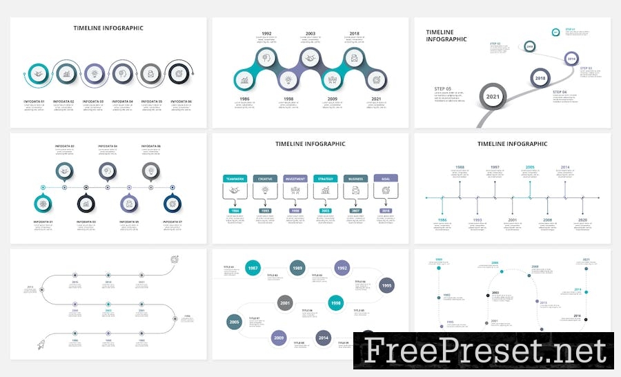 Timelines Animated Keynote Presentation. Set 01 WGHNNPN