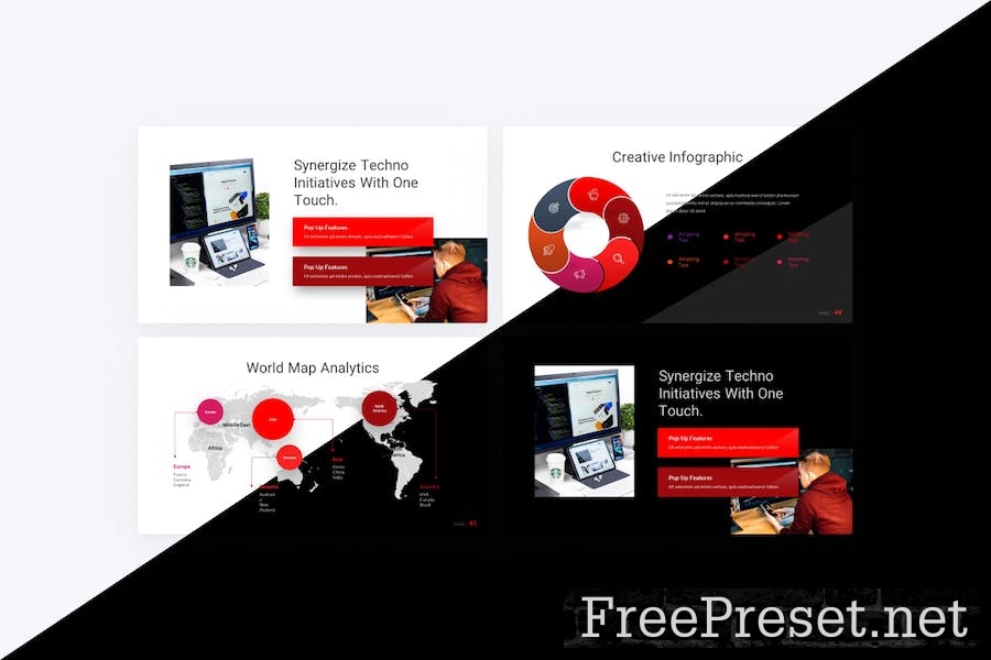 TouchTech Red Technology Google Slides Template LMPESLP