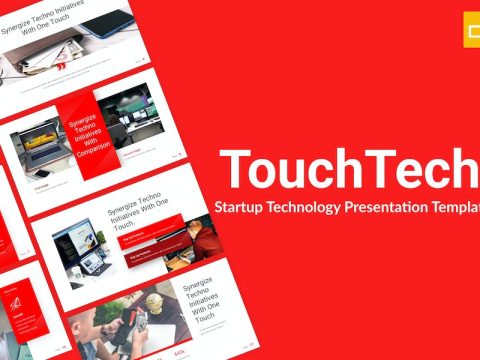 TouchTech Red Technology Google Slides Template LMPESLP