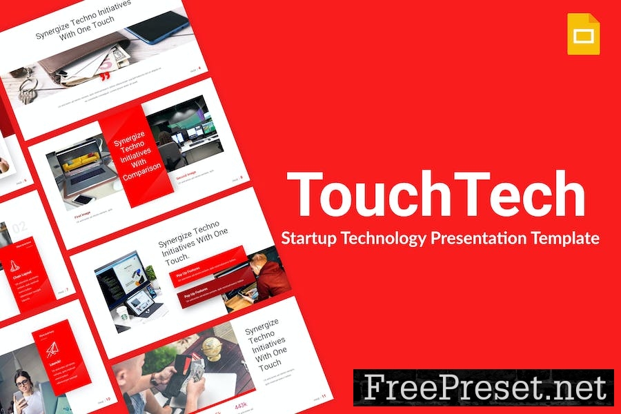 TouchTech Red Technology Google Slides Template LMPESLP