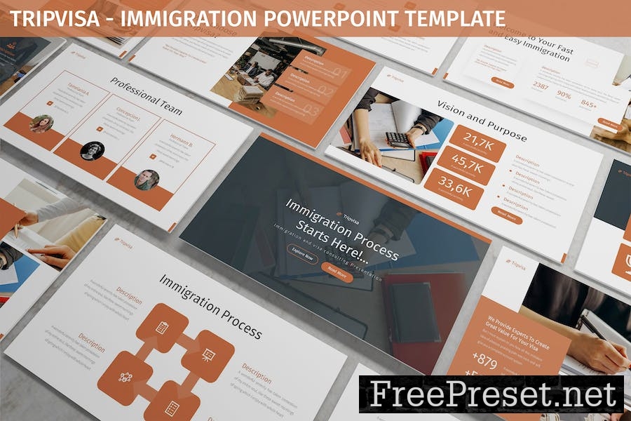 Tripvisa - Immigration Powerpoint Template X4WX68D