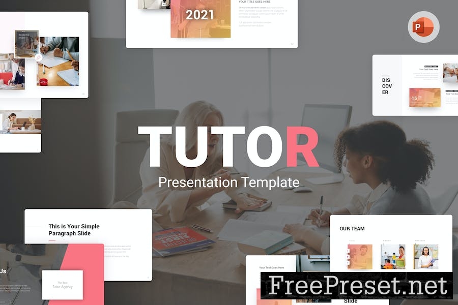 Tutor Education PowerPoint Template 8V7NVRZ