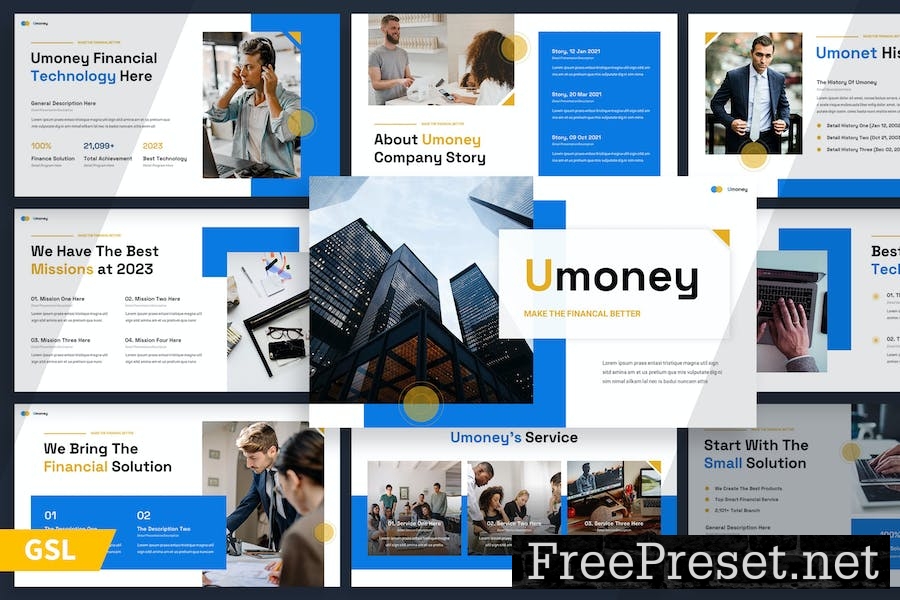 Umoney - Financial Technology Google Slides 6497WMT