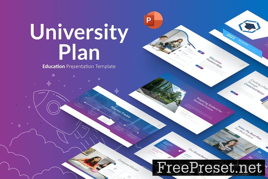 Universityplan Education PowerPoint Template 7XGYQ3J