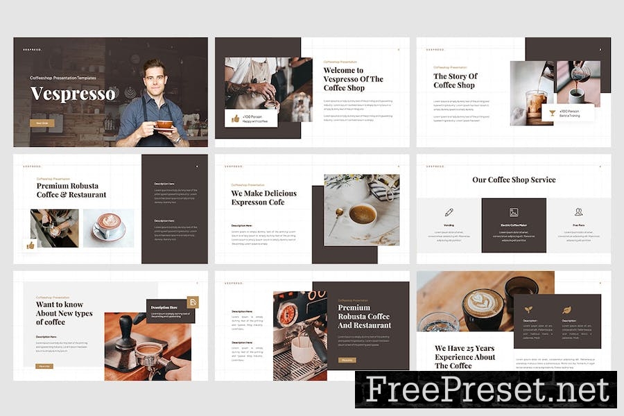 Vespresso Coffee Shop - Google Slide Templates