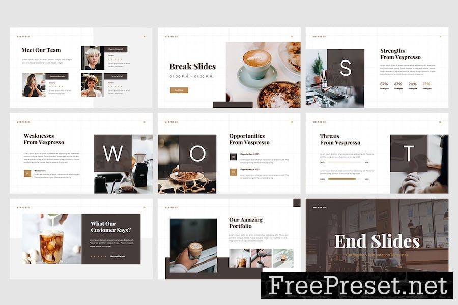 Vespresso Coffee Shop - Google Slide Templates