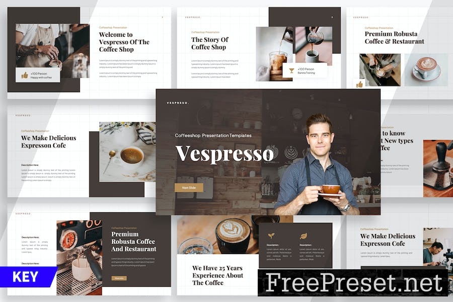 Vespresso Coffee Shop - Keynote Templates