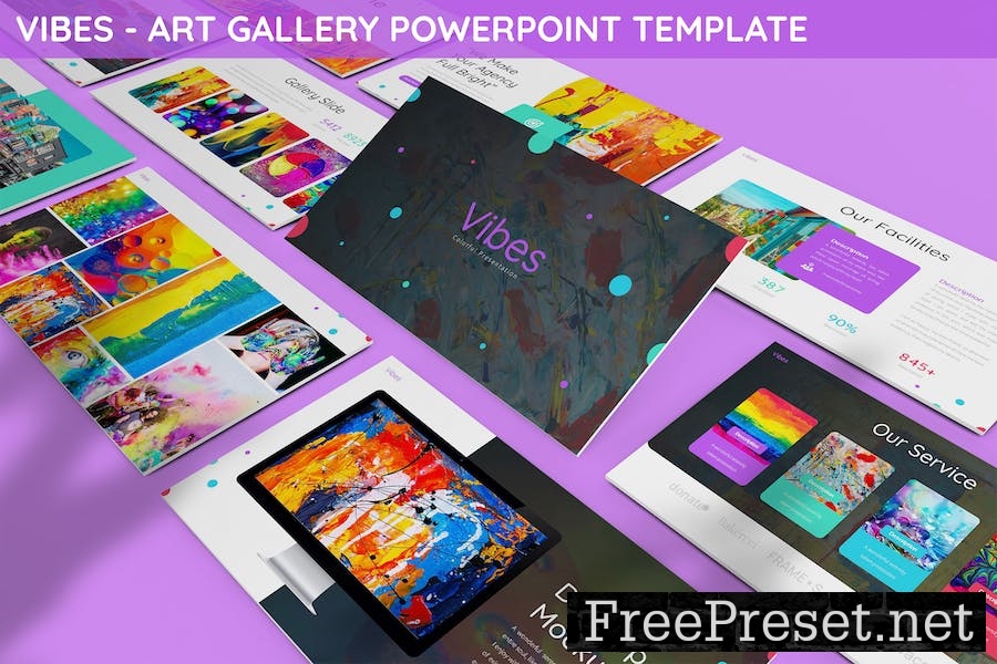 Vibes - Art Gallery Powerpoint Template Y7UAQQA