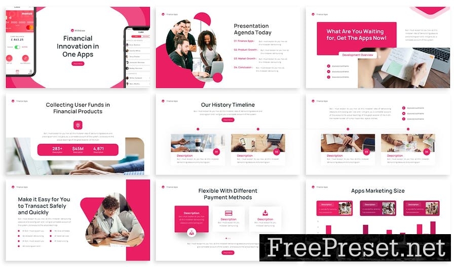 Withdraw - Finance Apps Powerpoint Template TCN84D8