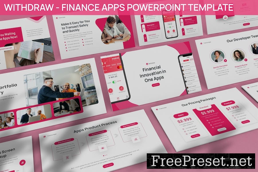 Withdraw - Finance Apps Powerpoint Template TCN84D8